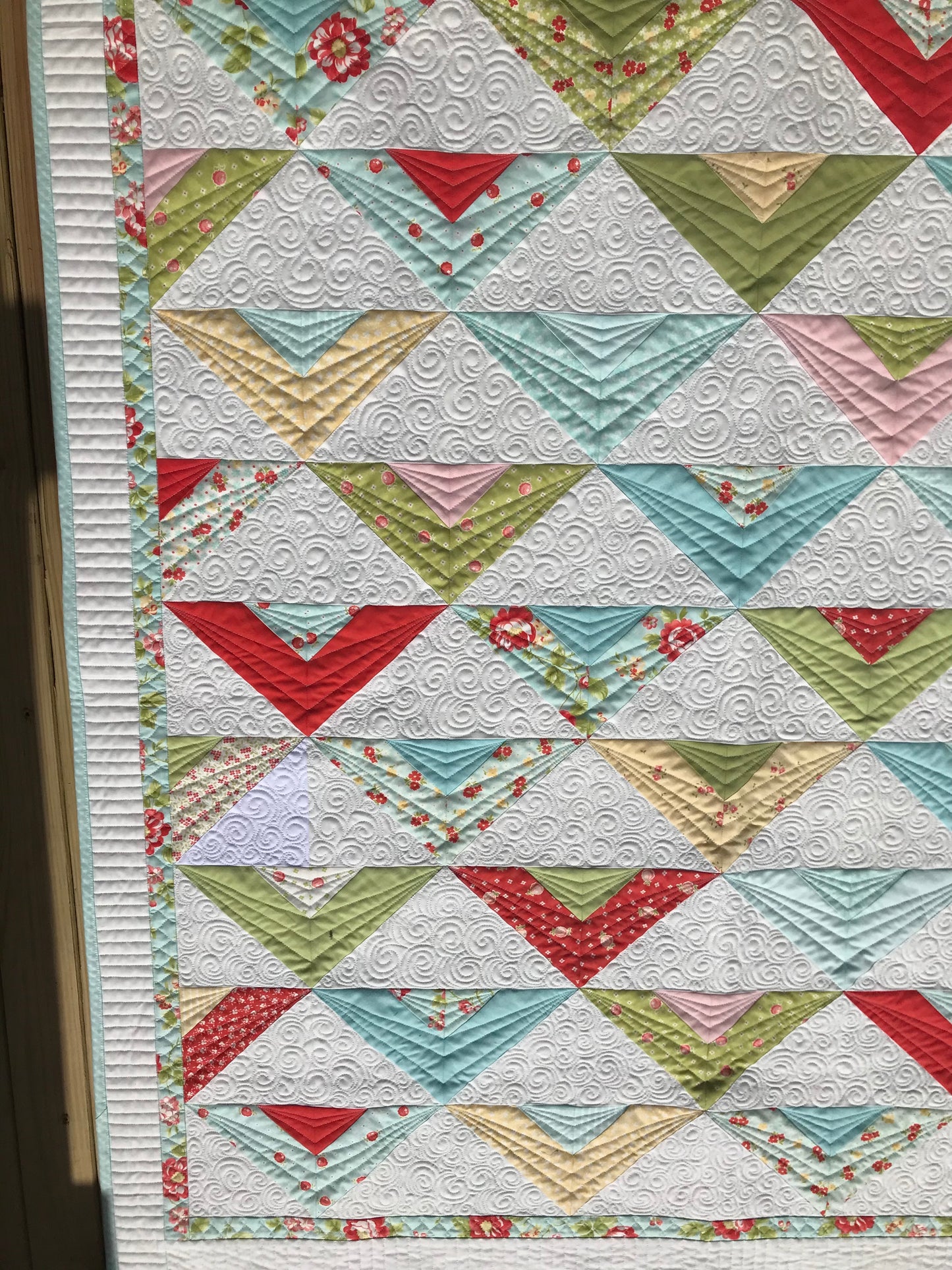 Vivian Rose:  Handmade Baby Quilt, Baby Blanket, Baby Girl Quilt, Adult Lap Quilt - Bright Colors, Custom Heirloom Quilt - Ready to Ship